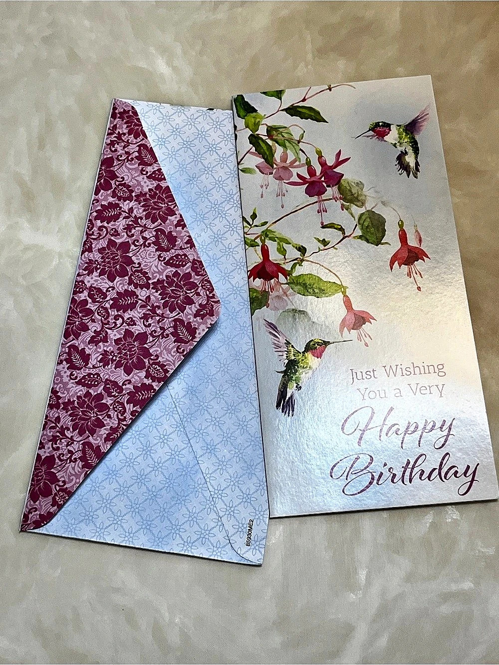 β¨3/$18β¨ Birthday card βJust Wishing You a Very Happy Birthdayβ Hummingbird